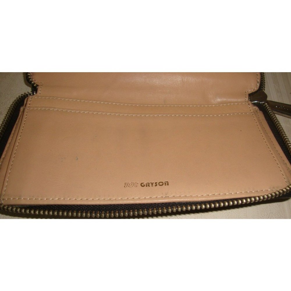 Joy Gryson Black Perforated Leather Zip around Wallet - Picture 5 of 6